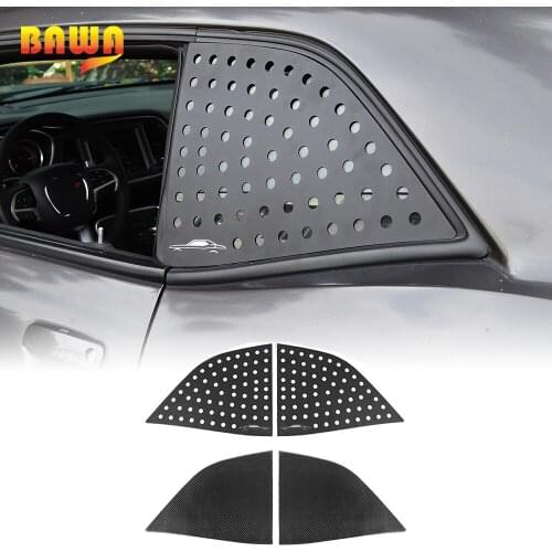 BAWA Car Rear Window Triangle Glass Decoration Cover Trim Stickers for Dodge Challenger 2008+ Exterior Accessories