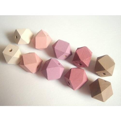 Free shipping!! Hot Pastel Geometric Wood Beads can mixed 5 colors