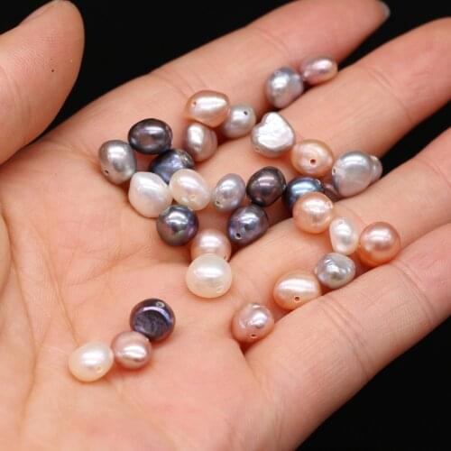 20pcs/lot Natural Freshwater Pearl Beads Punching Hole Loose Pearl Beads for Making DIY Jewelry Necklace Bracelet Size 5-10mm