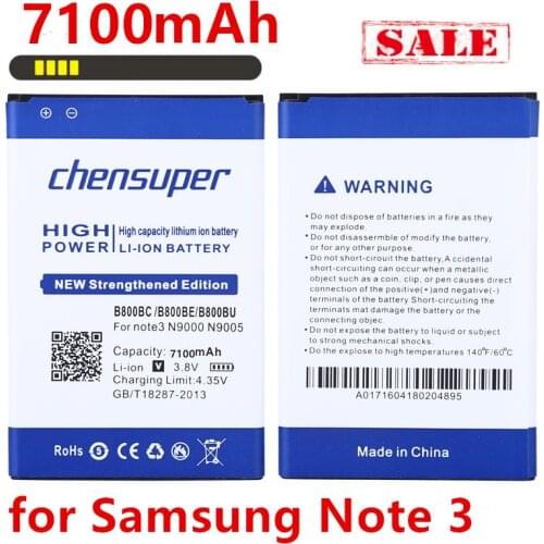 Chensuper 7100mAh B800BC B800BE/BU Battery for Samsung Galaxy Note 3 N9000 N9005 N900A N900 N9002 N9008 N9009 N9006 N9008S