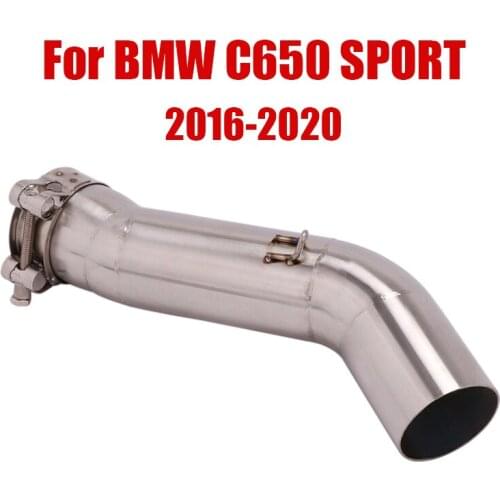 For BMW C650 Sport 2016-2020 Exhaust System Pipe Escape Link Tube Middle Mid Pipe 51MM Connect Section Slip On Motorcycle