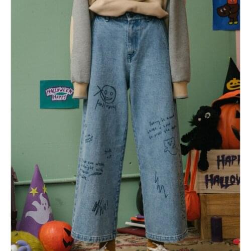 Hip Hop High Waist Trousers Women Jeans 2021 Harajuku Streetwear Leisure Baggy Vintage Blue Femme Jeans Mom Straight Denim Pants