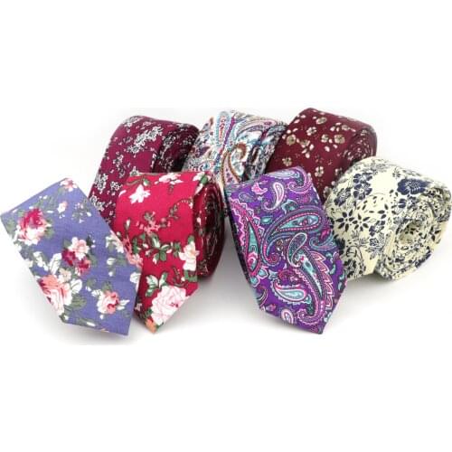 Tie Classic Mens Plaid Necktie Casual 6cm Width Flower Paisley Suit Bowknots Ties Male Cotton Skinny Slim Ties Colorful Cravat