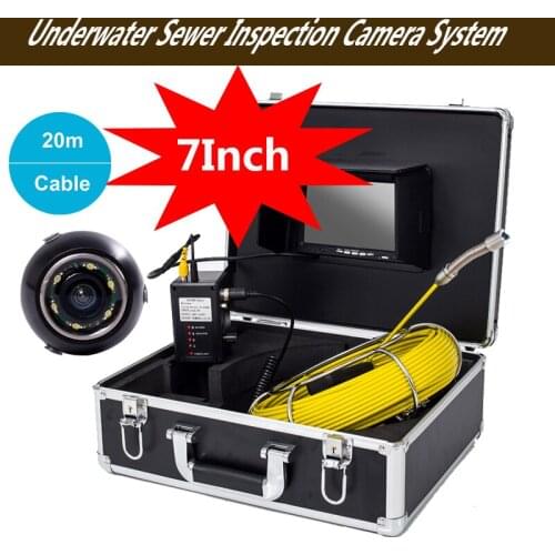 17mm Camera Head 20-50m Cable Reel Underwater Sewer Inspection Camera System 7inch Digital High Resolution Screen Monitor