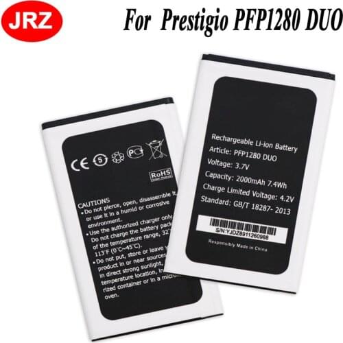 JRZ For Prestigio PFP1280 DUO Phone Battery 2000mAh Hight Quality 3.7V Top Quality Replacement Batteries