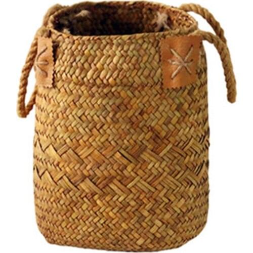 Storage Baskets Garden Flower Vase Hanging Basket Rattan Planter Potted Organizer Home Laundry Basket with Handle
