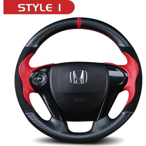 Leather Car Steering Wheel Cover Fine Sewing Safe And Non-Slip For Honda Odyssey 2014 2015 2016 2017 2018 2019 Car Accessories