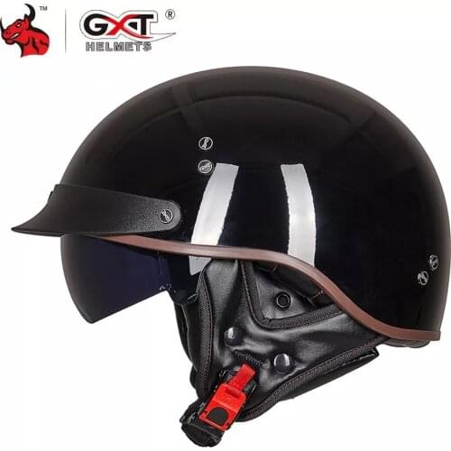 GXT Summer Motorcycle Helmet DoT Approved Casco Moto Men Women Retro Motorbike Riding Helmet Breathable Motocross Half Helmet