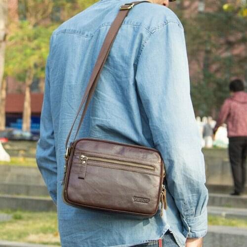 Mens Leather Crossbody Messenger Shoulder Bags Satchel Large Handbag Tablet Bag