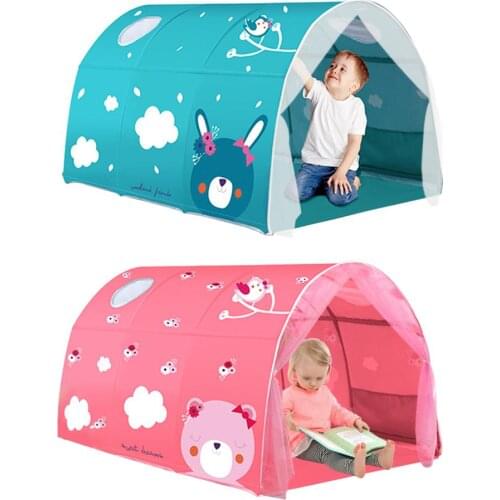 Bed Canopy Dream Kids Play Tents Playhouse Privacy Space Boys Girls Toddlers Pop Up Portable Frame Curtains Bed Tent