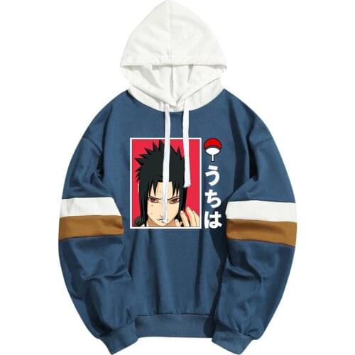 New Anime Hoodies Sasuke Uchiha Kanji Deisgn Men Women Hoodies Unisex Sweatshirt Fleece Streetwear Sudaderas Dropship Clothing