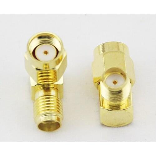 OliYin 10pcs/lot Antenna Connector SMA Female to RPSMA Male Adapter Adaptor SMA F to RP-SMA M inner hole 90 degree Right Angle
