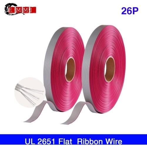 76 meters PVC material Tinned copper Flat Ribbon Cable UL265128AWG 26Pin 1.27mm pitch Grey Color cable 7*0.127mm for LED screen