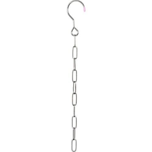 Stainless Steel Clothes Market Shop Display Hanging Chain Hooks With Ring Hanger 85DA