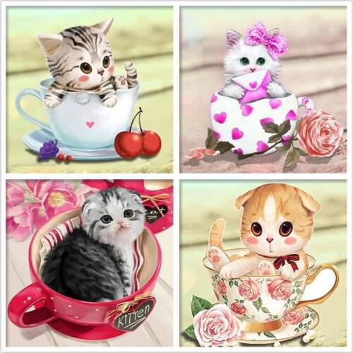 Full round diamond painting cartoon animals 5D DIY diamond embroidery mosaic landscape art kit home decoration