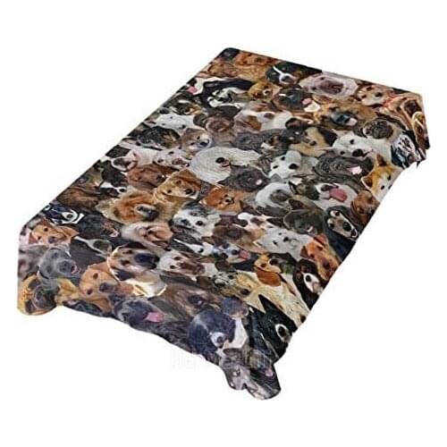 Different Dog Breeds Of Animal Tablecloth Wrinkle Resistant Table Covers For Dining Kitchen Parties