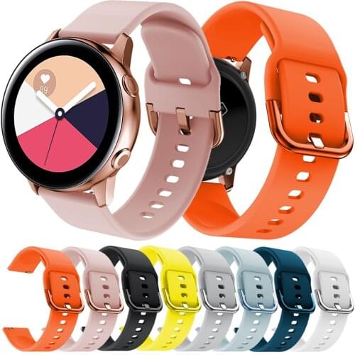 20mm 22mm Silicone Strap Band for Samsung Galaxy 42mm 46mm Active 2 Gear S2 S3 Amazfit GTR Bracelet Watchband for Active2 GT 2