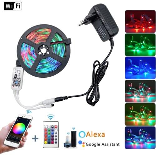 RGB LED Strip Light SMD 2835 5050 5M 10M 15M Waterproof RGB Tape DC12V Flexible Ribbon diode led Strips Light IR WIFI Controller