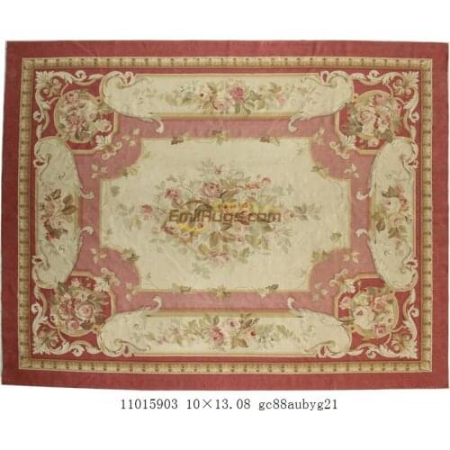 Wool aubusson rugs 305x427cm 10x14ft blue area beige