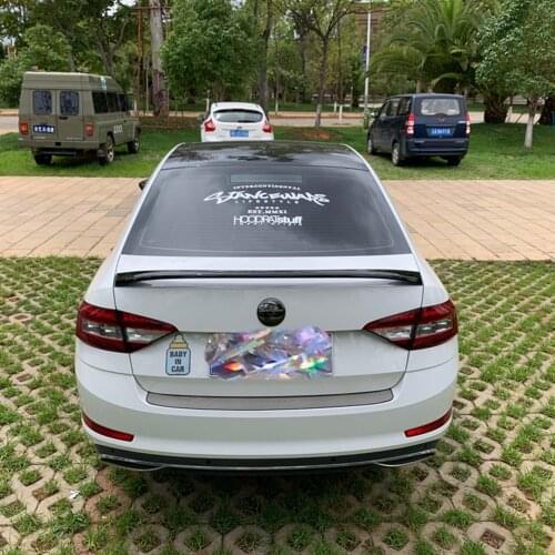Car Styling For Volkswagen Skoda Octavia 2014-2019 Fiberglass Unpainted Color Rear Spoiler Tail Trunk Wing Boot Lip Cover
