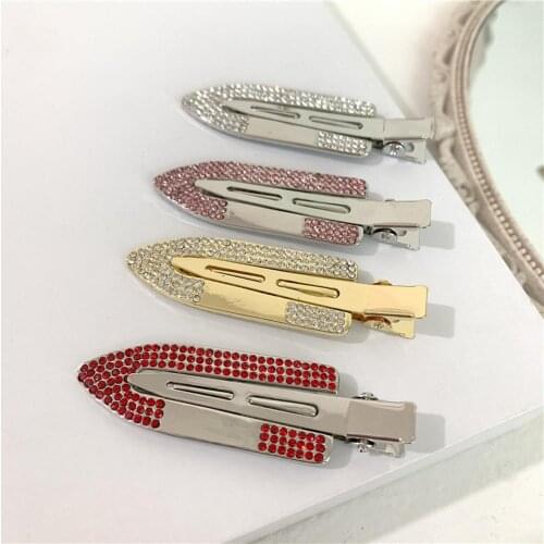 Rhinestone Metal Seamless No Bend Hair Clips Barrettes No Mark Pin Makeup No Crease Hair Clip Hair Styling Bang Clip