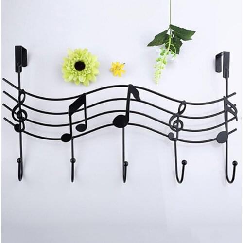 Hanger Hook Musical Note Style Space-saving Wrought Iron Clothes Hanging Rack Supplies for Dorm Wall Organizer Home Decor