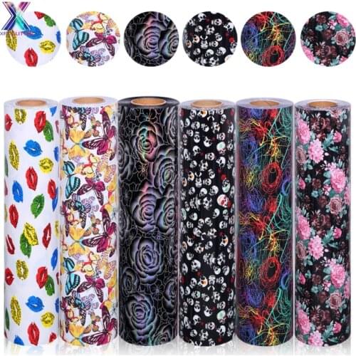 XFX HTV Free Shipping 6 Pieces 12X10"IN Flower Pattern Heat Transfer Vinyl Iron on HTV Cricut Vinyl Butterfly Premium HTV DIY