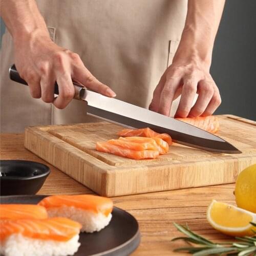 9" Japanese Knife Kitchen Fishing Fillet Sashimi Sushi Yanagi Salmon Knives Cleaver Silcing Chefs Carbon Steel Knife Cook Tools