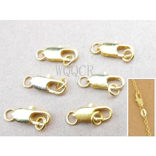 Jewelry Findings Necklace Bracelet Connector Components DIY Accessories KC Gold Plated Lobster Clasps 50pcs/lot Factory Price