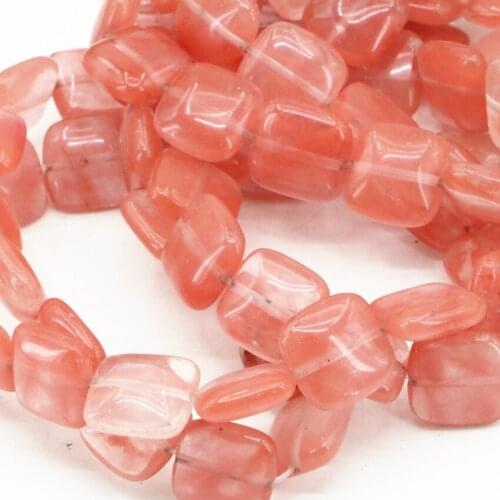 Fashion 6 shapes pink watermelon crystal quartz loose beads square barrel coin rectangle abacus women jewelry making 15inch B487