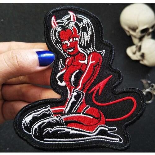 Snake girl Iron On Patch Embroidered Applique Sewing Label punk biker Patches Clothes Stickers Apparel Accessories Badge