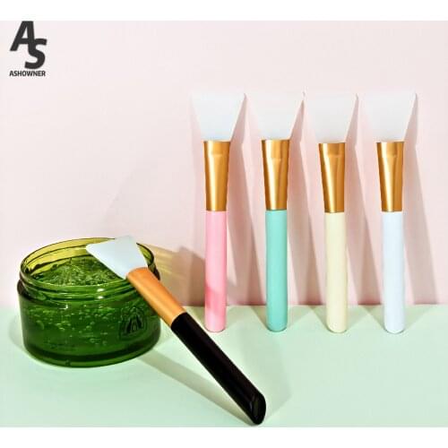 1pcs Face Mask Brush Silicone Facial Mask Mud Mixing Brushes 10 Color Soft Fashion Beauty Women Skin Face Care Makeup Tools