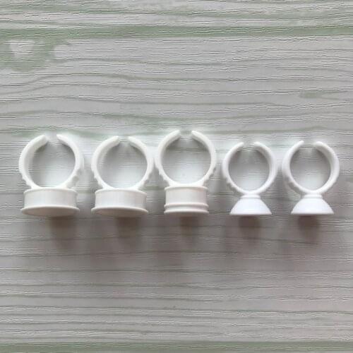 1000 Pcs White Glue Holder Tatto Adhesive Pgment Holder Rings Disposable False Eyelashes Extension Makeup Tool Accessories