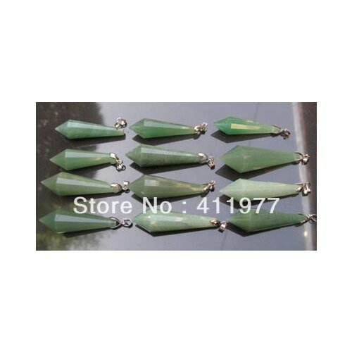 12pcs Rare green Aventurine crystal gemstone point pendant reiki healing