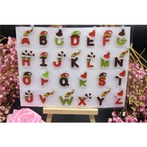 26 Alphabet Christmas Letter Set Metal Cutting Dies Stencils for DIY Scrapbooking Paper Card Die Cuts Embossing Template Craft
