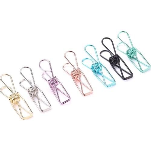 5pcs Colorful Plating Fishtail Clip Creative Small fish clip Hollow long tail clip Swallowtail clip Binder clip