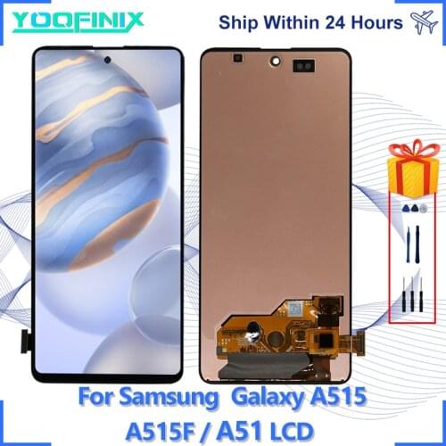 6.5" Original For Samsung Galaxy A51 Display Touch Screen Digitizer Replacement Parts For SM-A515F/DSN A515F A515 LCD Display