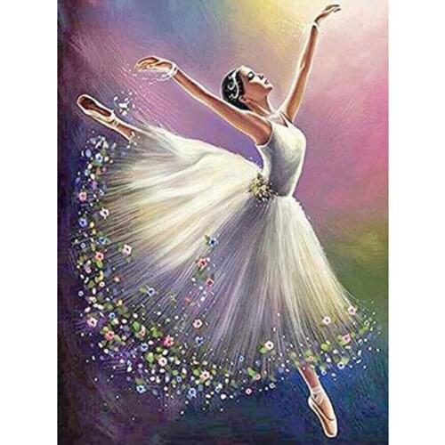 5D DIY Diamond Painting Square/Round Diamond Character Painting Ballerina Scene Picture Cross Stitch Decoration Artwork WG3071