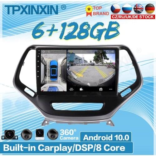 Android 10.0 6GB+128GB For JEEP Cherokee 2015-2019 360 HD Auto Surround View Camera GPS Video Multimedia Stereo Auto Player