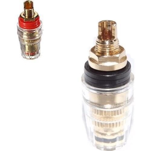 Audio Speaker Terminal Amplifier Binding Post Jack Mount Adapter short Thread Banana Plug Gold Plated