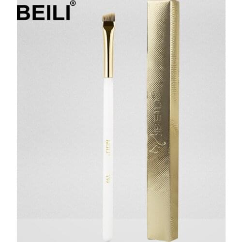 BEILI luxury Single Makeup Brush Y99 Badger hair eyebrow Brush Pearl White Handle golden ferrule 2019 new