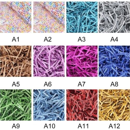 10g / Bag Colorful Gift Box Filler Wavy Fold Paper Foam Ball Lafite Grass Gift Box Decorative Fruit Packaging Shockproof Filler