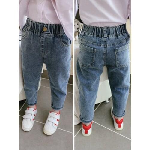 Childrens Clothing 2021 Spring and Autumn New Boys and Girls Loose and Comfortable Baby Pants Childrens Slim Temperament Jeans