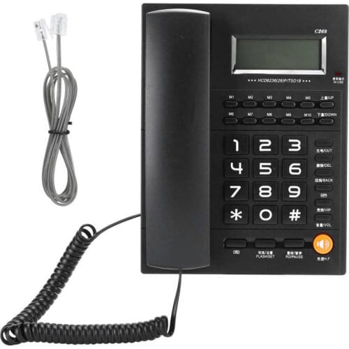 Home Landline Phone Wired Telephone Desk Corded Phone for Home Office Hotel Restaurant Landline Phone