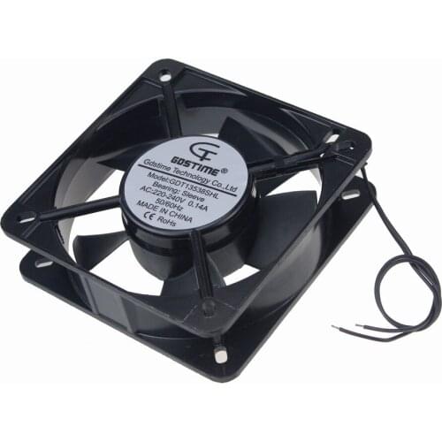 2 Pcs Gdstime Two-Wire AC 220V 240V Cooler 130mm 135x135x38mm Big Metal Industrial Case AC Cooling Fan 14cm 135mm x 38mm 13538s