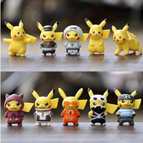 10pcs/set Pokemon Pikachu Mini Figure Doll Hand Pocket Monster Pikachu Figure Toy Anime PVC Action Figure Игрушки Kids Toy Gift