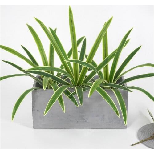 Artificial long orchid leaf bouquet bonsai green plant DIY home shop decorative flowers