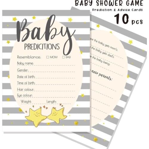 Advice and Prediction Cards for Baby Shower Game New Parent Message Advice Book 24BE