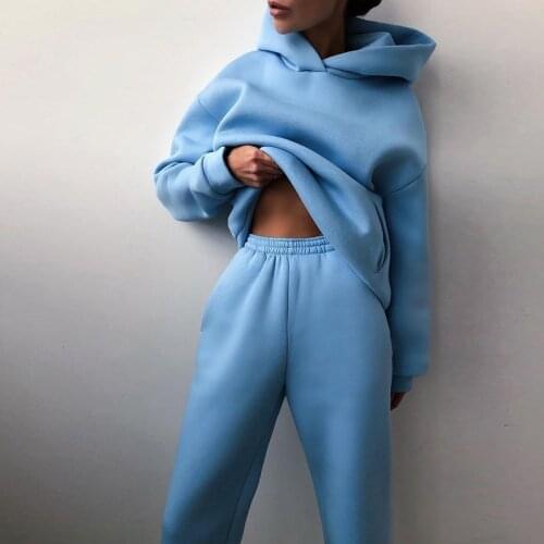 Two Piece Set Casual Tracksuit Women Autumn Winter 2021 WomenS Sets Hooded Long Sleeve Hoodie Sport Pants Lady Suit Sportswear