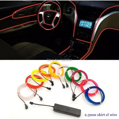 DC3V Sound Activated Controller Flexible Glow EL Wire Rope Tube Cable 2.3mm-Skirt Car Decor Neon Light Line